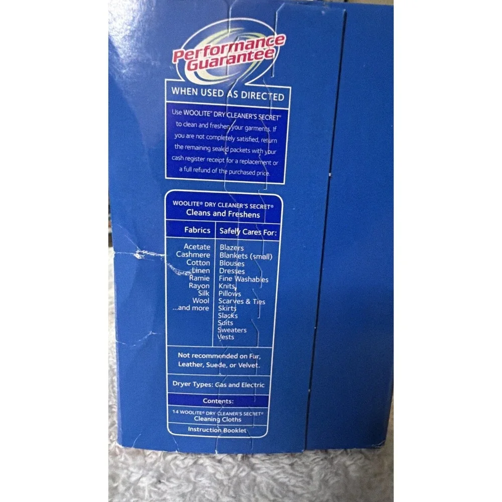 Woolite Dry Clean At Home By Dry Cleaner's Secret 14 Pack Cloths NIB Sealed